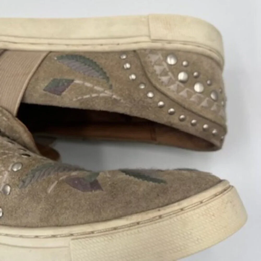 Frye Western Shoes Ivy Embroidered Studded Slip On Loafers Women’s Size 8‎